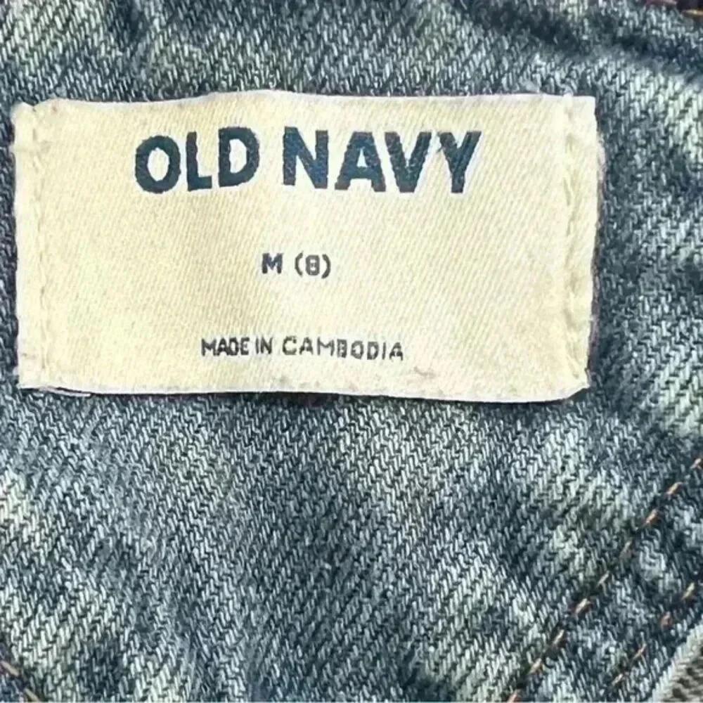 Old Navy Light Wash Distressed Overalls Girls Size Medium